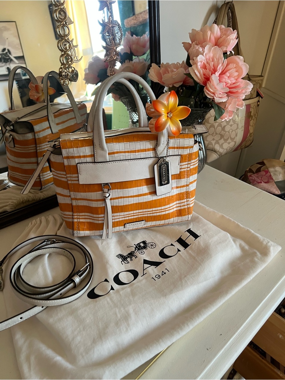 Y2K Coach Bleecker Mini Riley Carryall in Embossed Leather Bag